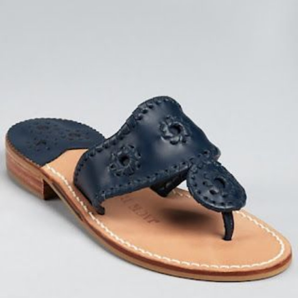 NEW JACK ROGERS Leather Flat Sandals - Picture 2 of 9